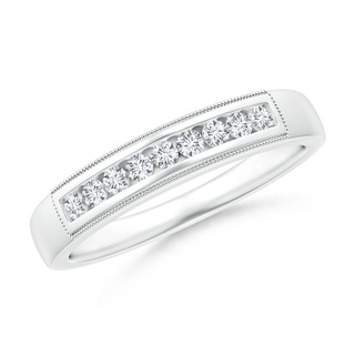 1.7mm GVS2 Milgrain Outlined Channel-Set Diamond Nine Stone Band in White Gold