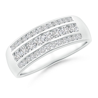 2.9mm HSI2 Channel-Set Triple Row Diamond Wedding Band in White Gold