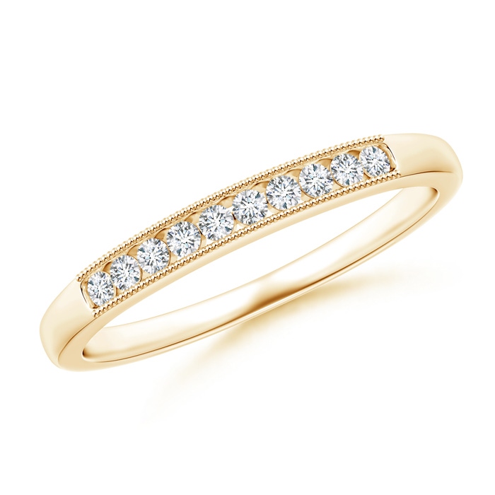 1.5mm GVS2 Milgrain Outlined Channel-Set Diamond Ten Stone Band in Yellow Gold 