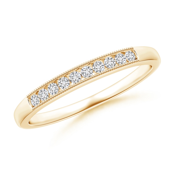 1.5mm HSI2 Milgrain Outlined Channel-Set Diamond Ten Stone Band in Yellow Gold