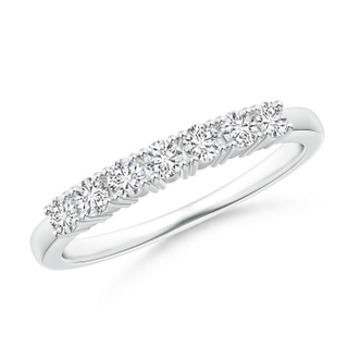 2.3mm HSI2 4-Prong Set Seven Stone Diamond Wedding Band in White Gold