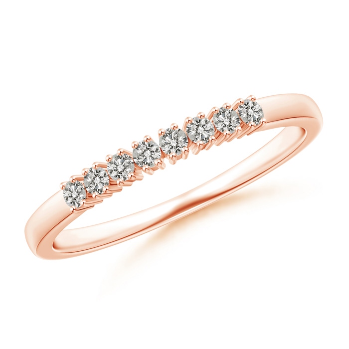 1.7mm KI3 Eight Stone 4-Prong Set Diamond Wedding Band in Rose Gold 