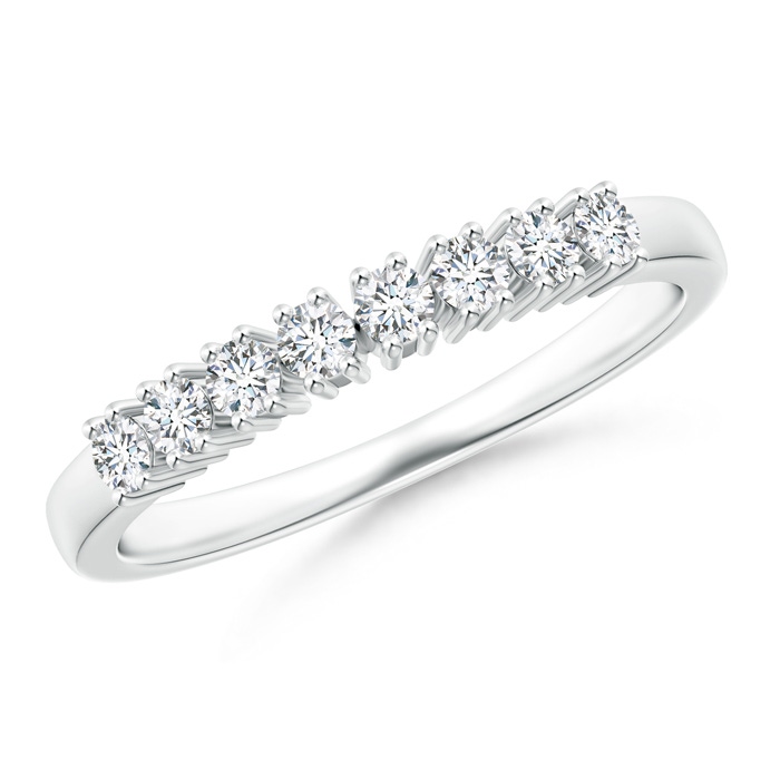 2.1mm GVS2 Eight Stone 4-Prong Set Diamond Wedding Band in White Gold