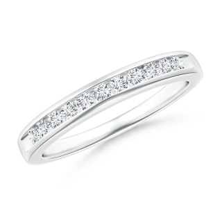 1.7mm GVS2 Eleven Stone Channel Grooved Diamond Wedding Band in White Gold