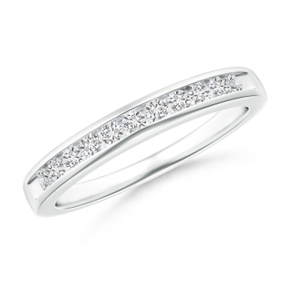 1.7mm HSI2 Eleven Stone Channel Grooved Diamond Wedding Band in White Gold