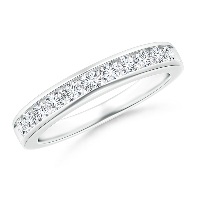 2.2mm GVS2 Eleven Stone Channel Grooved Diamond Wedding Band in White Gold