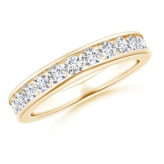 2.5mm GVS2 Eleven Stone Channel Grooved Diamond Wedding Band in Yellow Gold