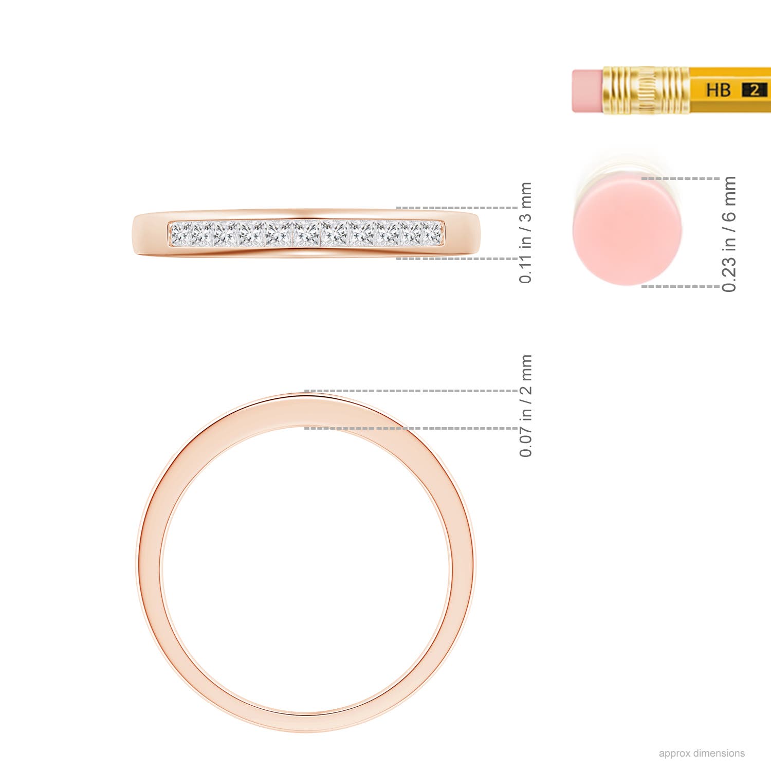 H, SI2 / 0.17 CT / 14 KT Rose Gold