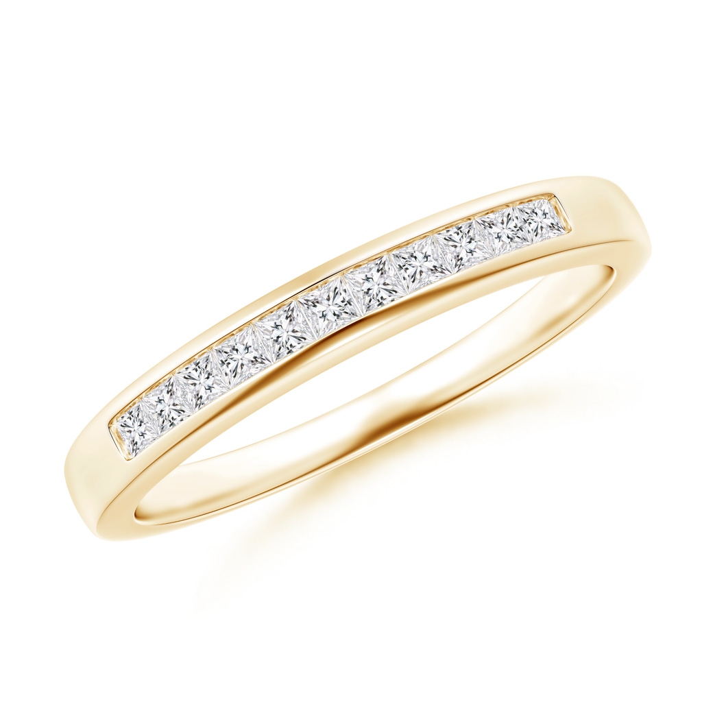 1.5mm HSI2 Eleven Stone Channel-Set Princess Diamond Wedding Ring in Yellow Gold