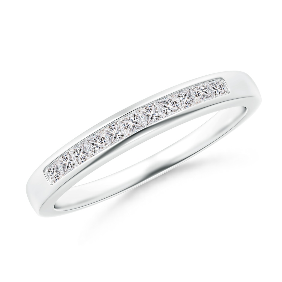 1.5mm IJI1I2 Eleven Stone Channel-Set Princess Diamond Wedding Ring in White Gold 