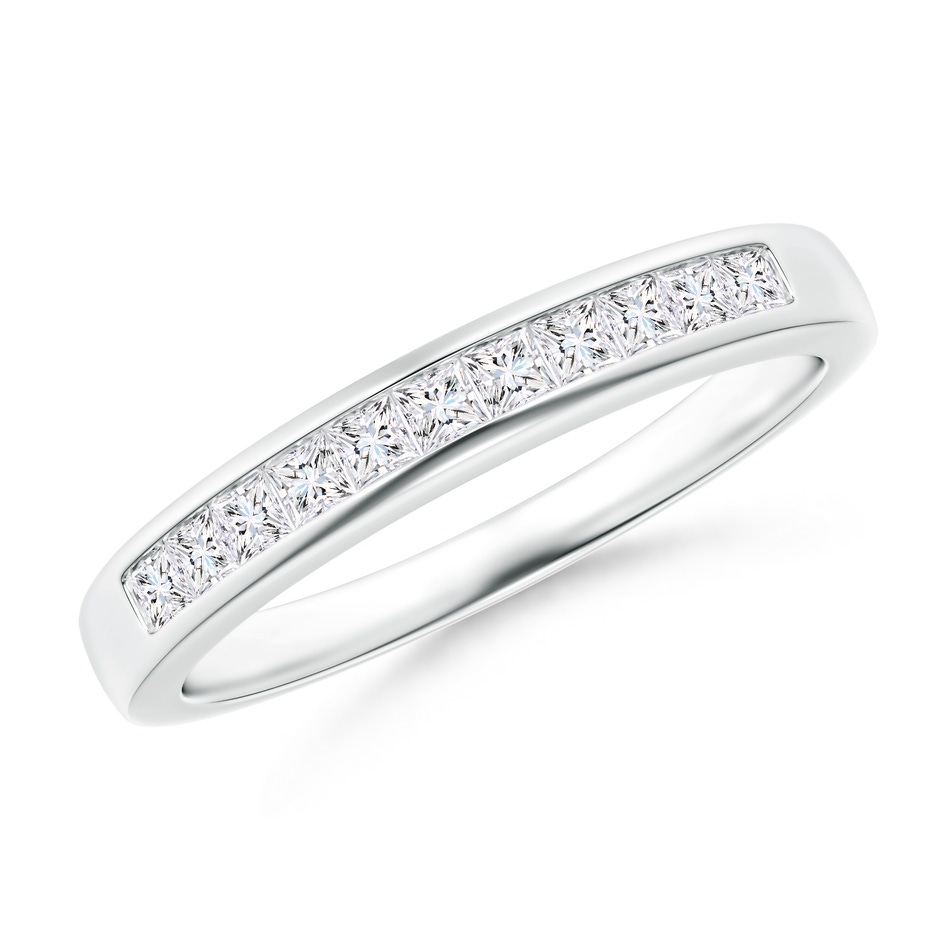 1.7mm GVS2 Eleven Stone Channel-Set Princess Diamond Wedding Ring in White Gold 