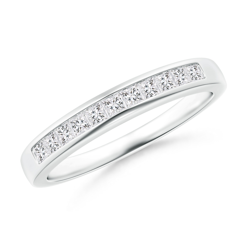 1.7mm HSI2 Eleven Stone Channel-Set Princess Diamond Wedding Ring in White Gold 