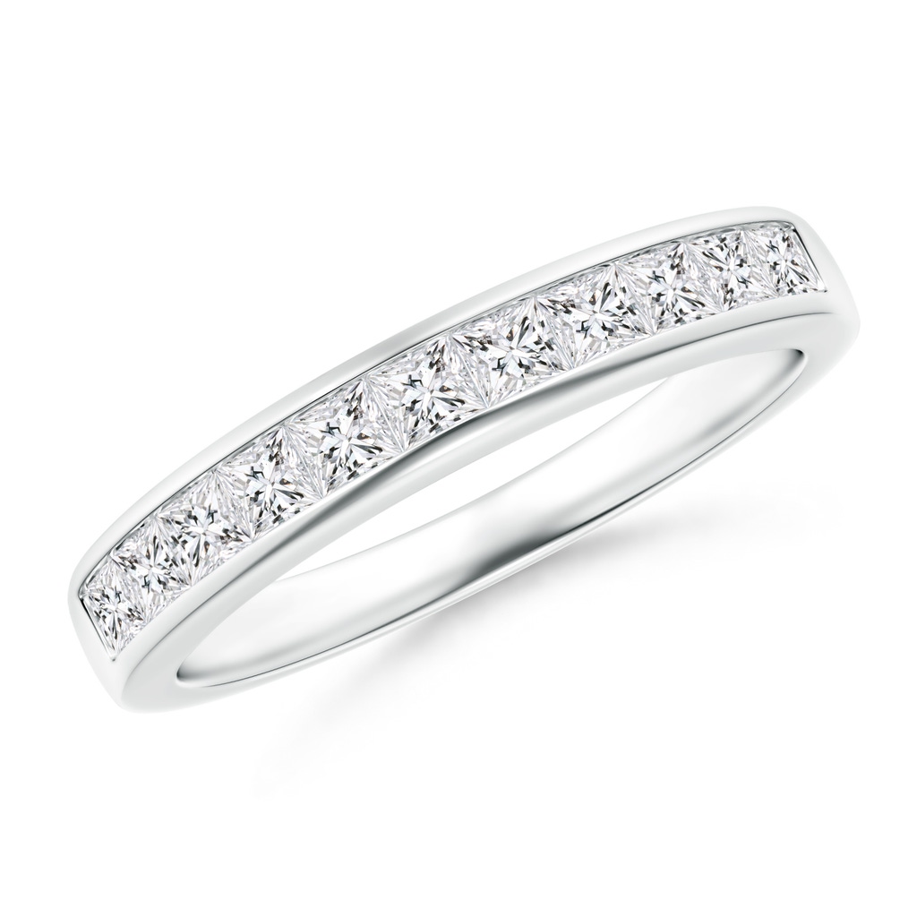 2.2mm HSI2 Eleven Stone Channel-Set Princess Diamond Wedding Ring in White Gold