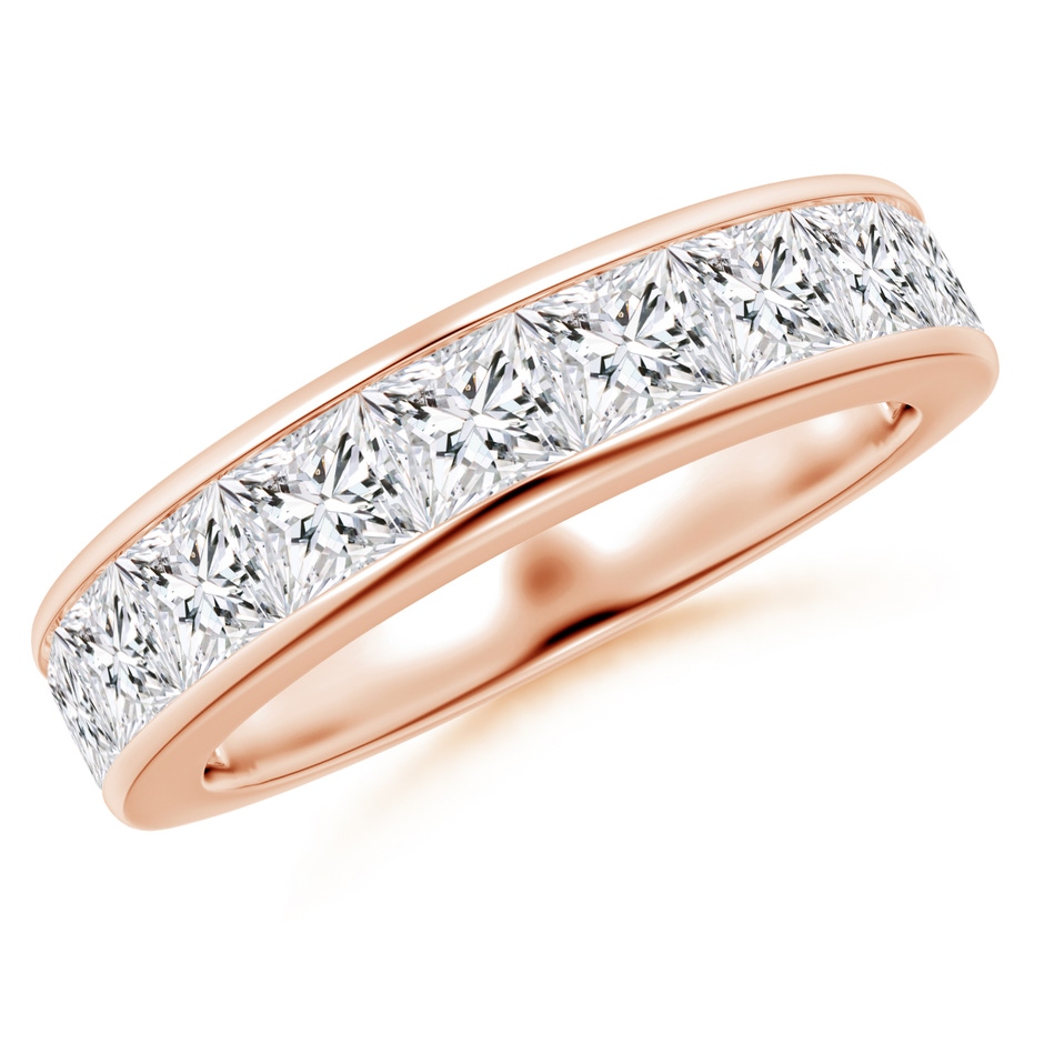 3.5mm HSI2 Eleven Stone Channel-Set Princess Diamond Wedding Ring in Rose Gold 