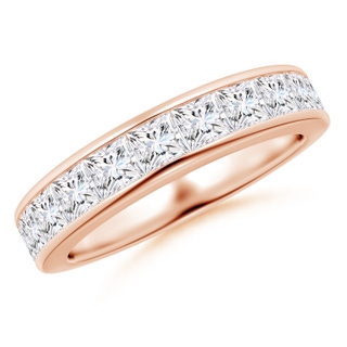 3mm GVS2 Eleven Stone Channel-Set Princess Diamond Wedding Ring in Rose Gold