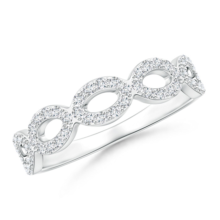 1.1mm GVS2 Entwined Oval Link Diamond Half Eternity Wedding Band in P950 Platinum 