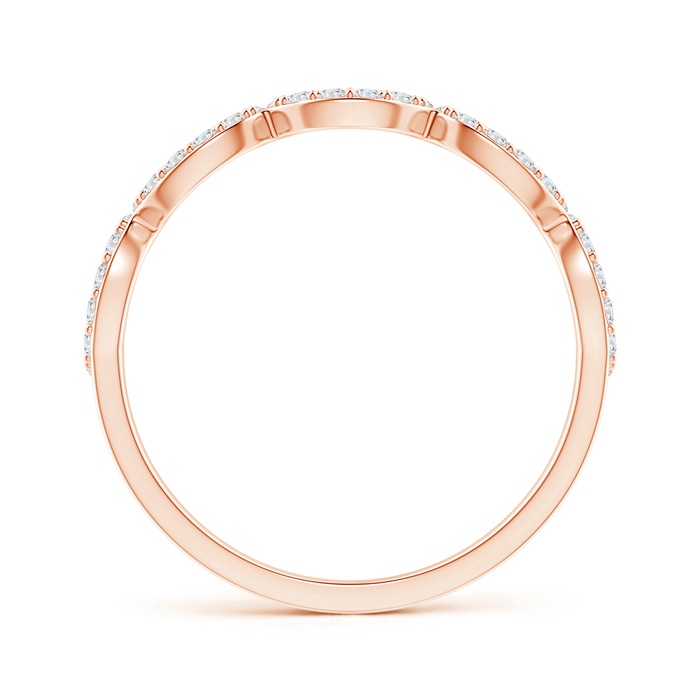 1.1mm GVS2 Entwined Oval Link Diamond Half Eternity Wedding Band in Rose Gold side-1