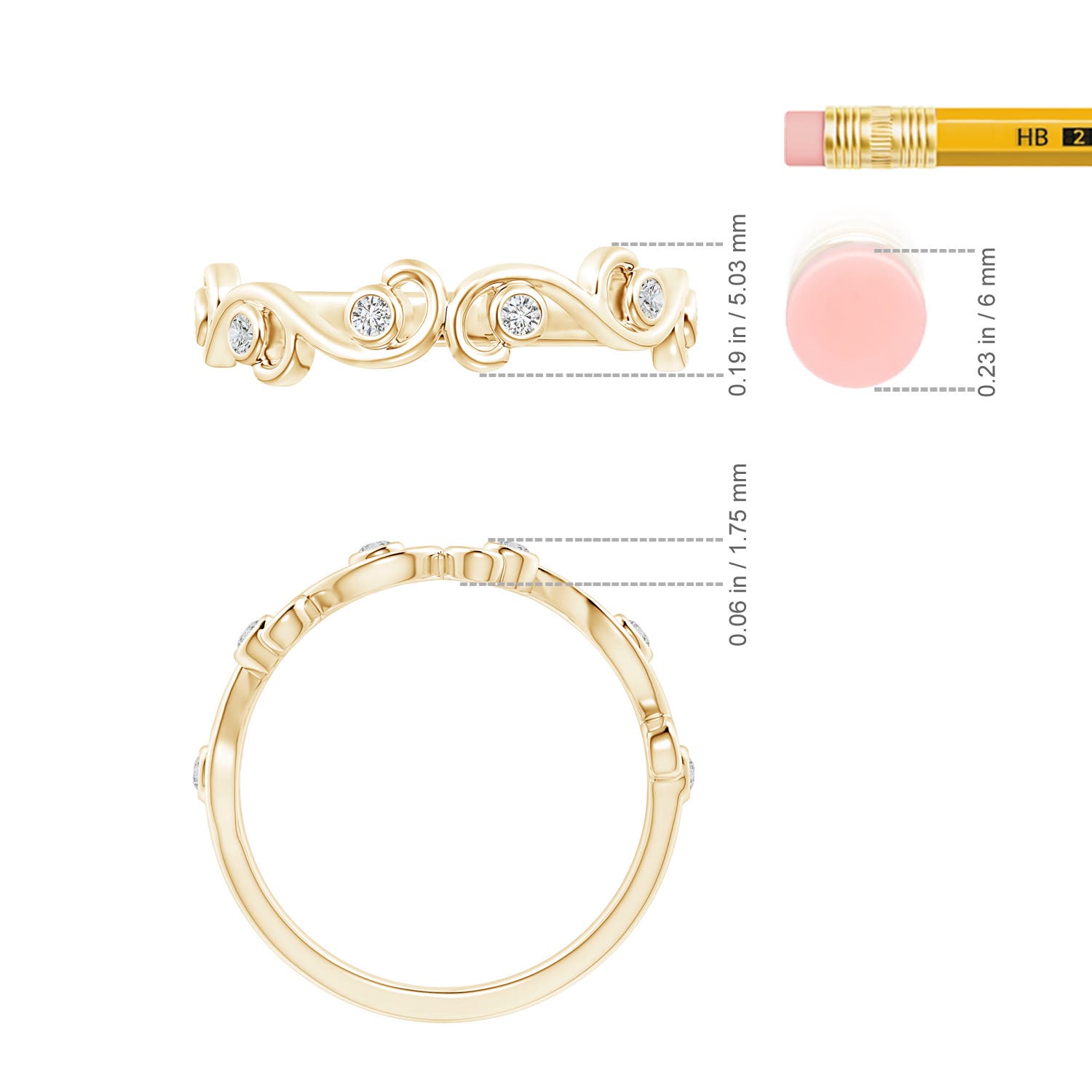 H, SI2 / 0.13 CT / 14 KT Yellow Gold