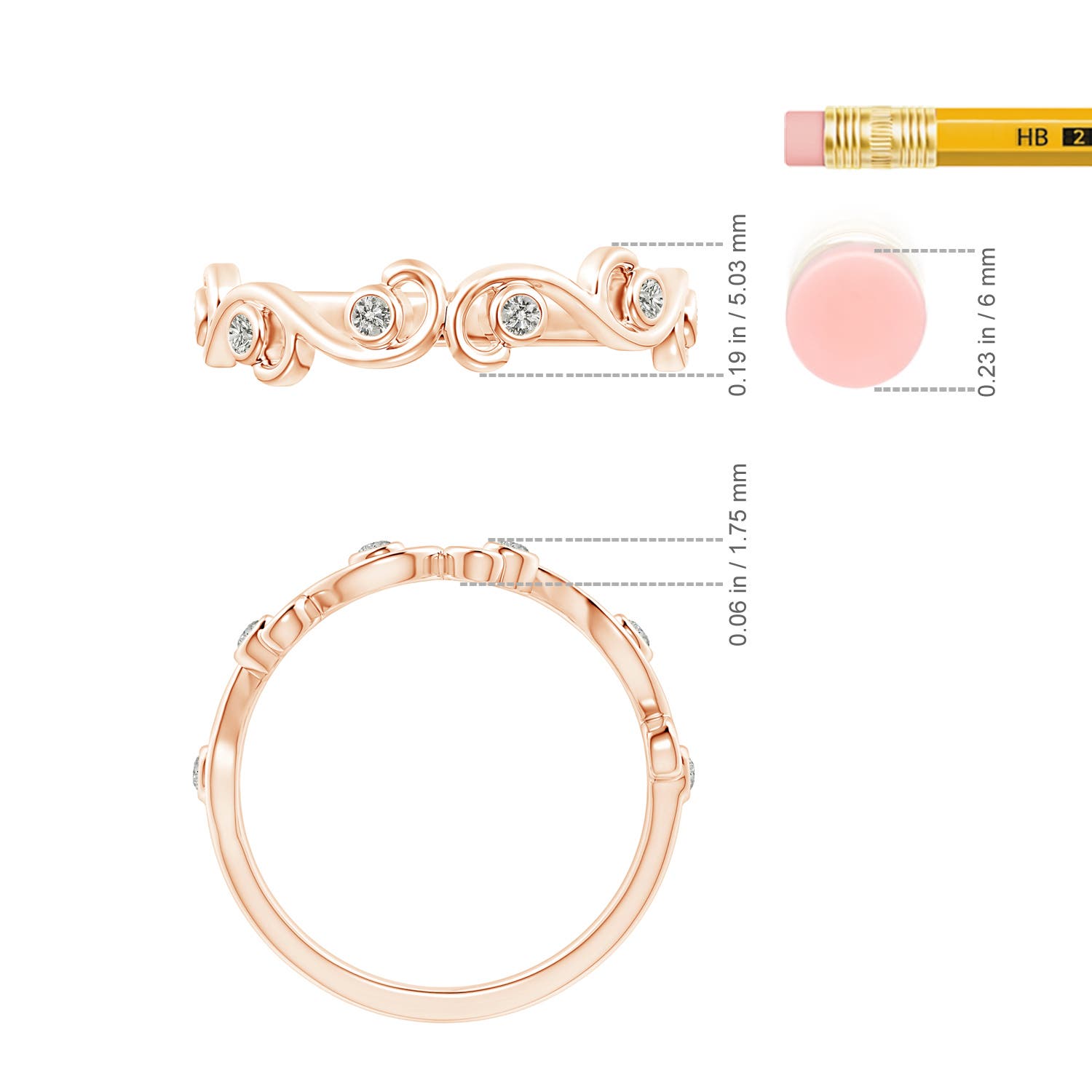 K, I3 / 0.13 CT / 14 KT Rose Gold