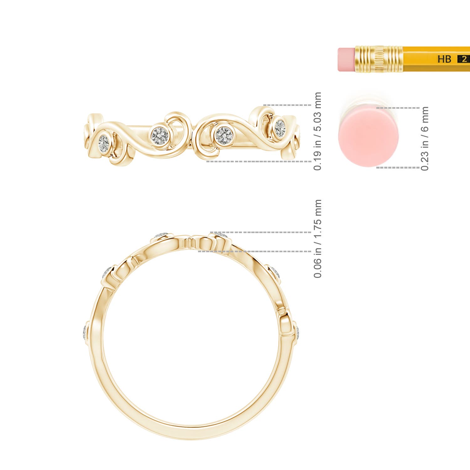 K, I3 / 0.13 CT / 14 KT Yellow Gold