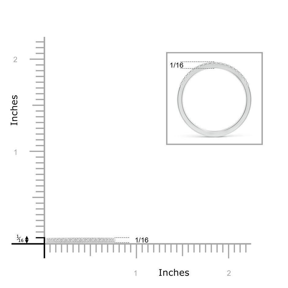 1.1mm HSI2 Classic Diamond Half Eternity Women's Wedding Band in P950 Platinum ruler