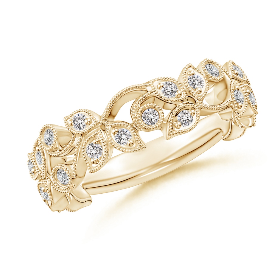 1.3mm IJI1I2 Nature Inspired Round Diamond Vine Band in Yellow Gold 