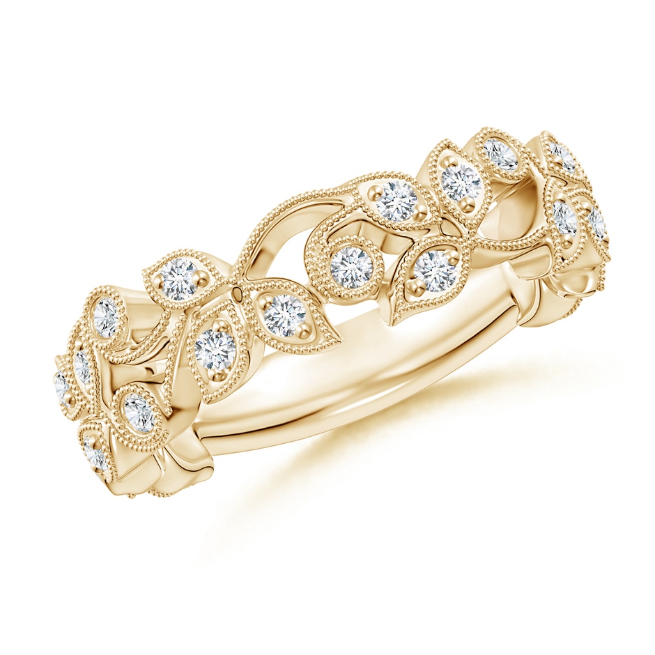1.5mm GVS2 Nature Inspired Round Diamond Vine Band in Yellow Gold 
