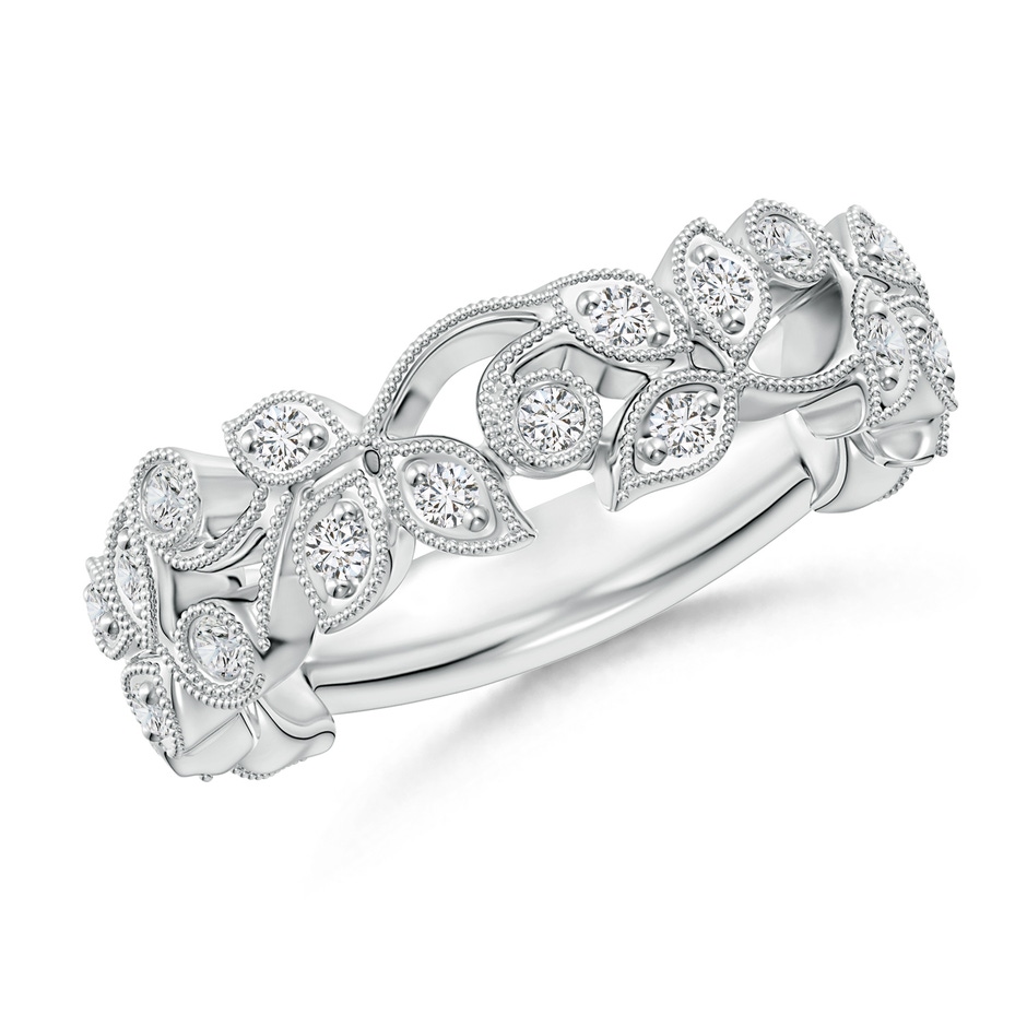 1.5mm HSI2 Nature Inspired Round Diamond Vine Band in White Gold 