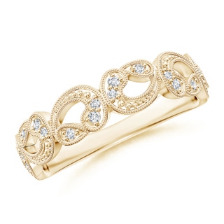 1.2mm GHVS Nature Inspired Diamond Filigree Band in Yellow Gold