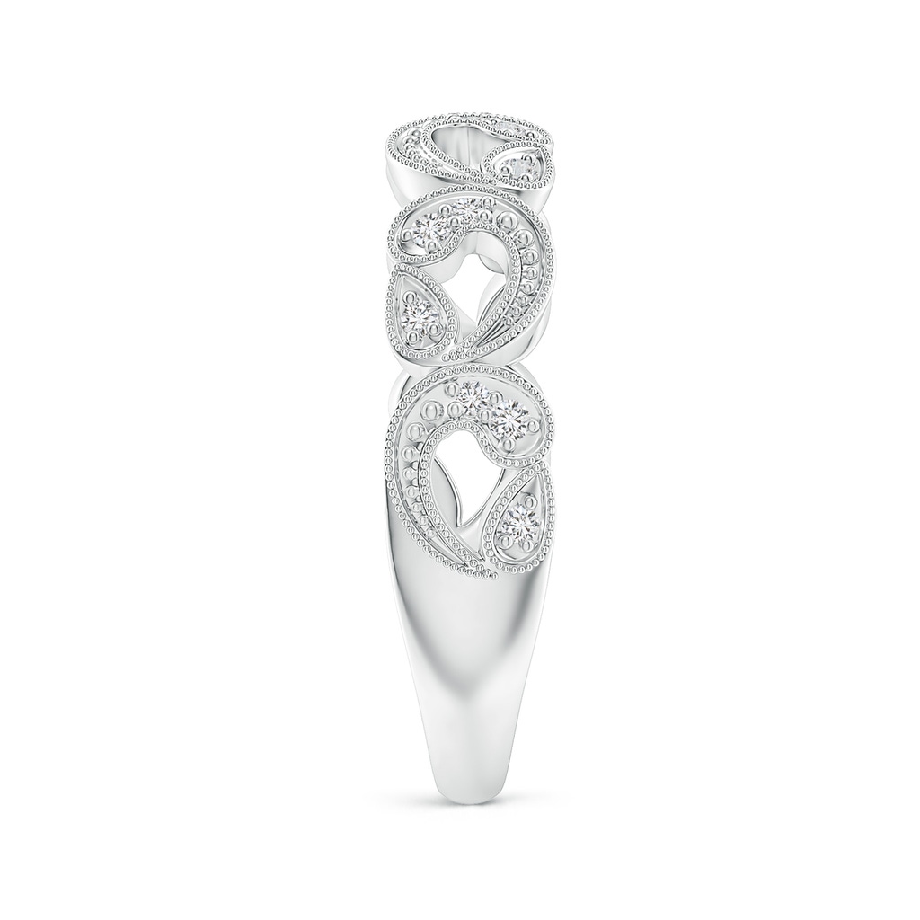 1.2mm HSI2 Nature Inspired Diamond Filigree Band in White Gold Side-2