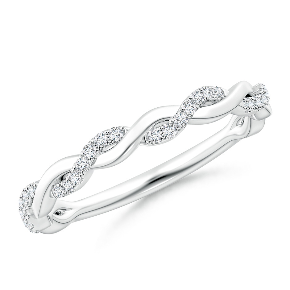 1mm GVS2 Pavé-Set Diamond Twist Band For Her in 9K White Gold 