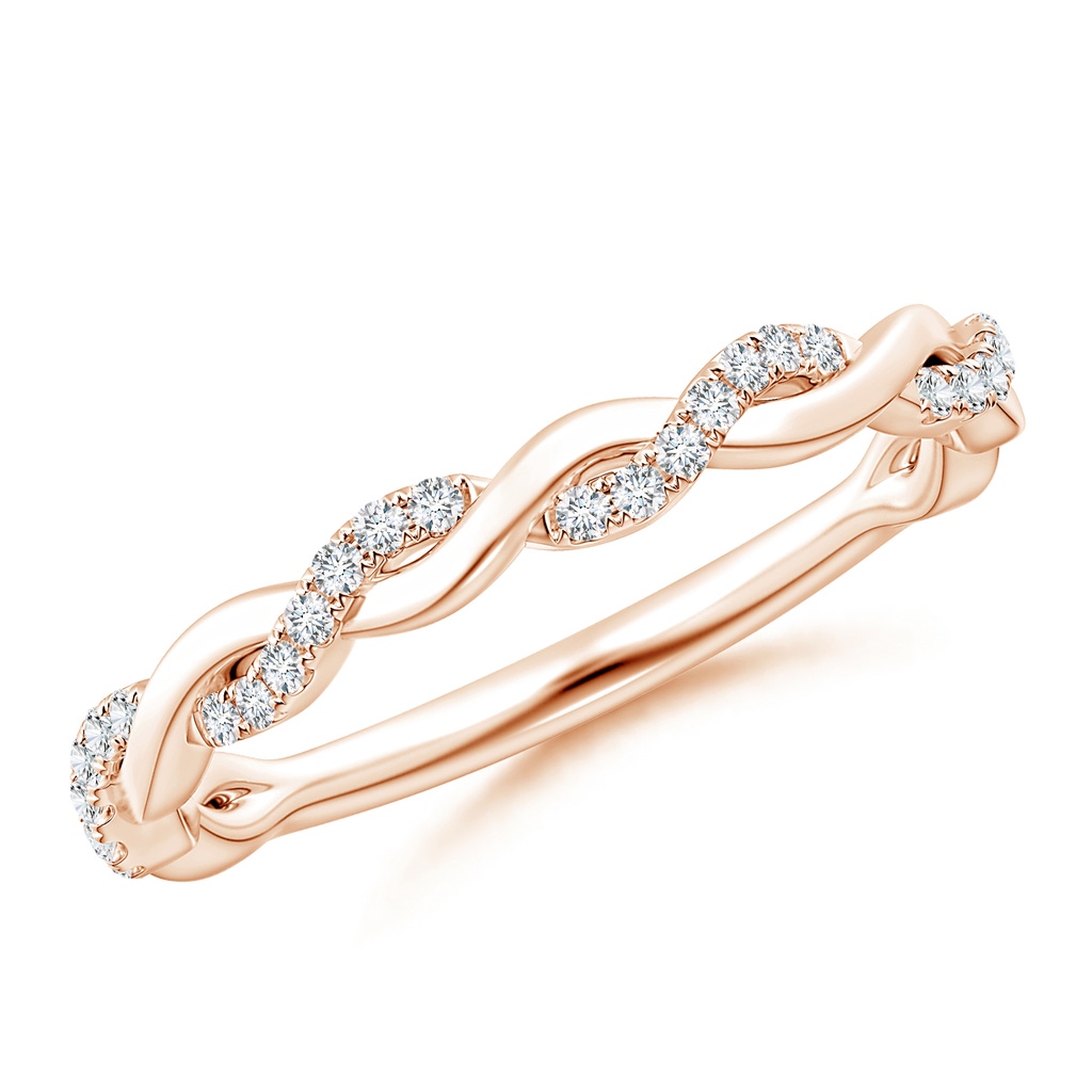 1mm GVS2 Pavé-Set Diamond Twist Band For Her in Rose Gold