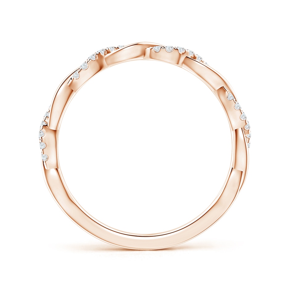 1mm GVS2 Pavé-Set Diamond Twist Band For Her in Rose Gold side-1