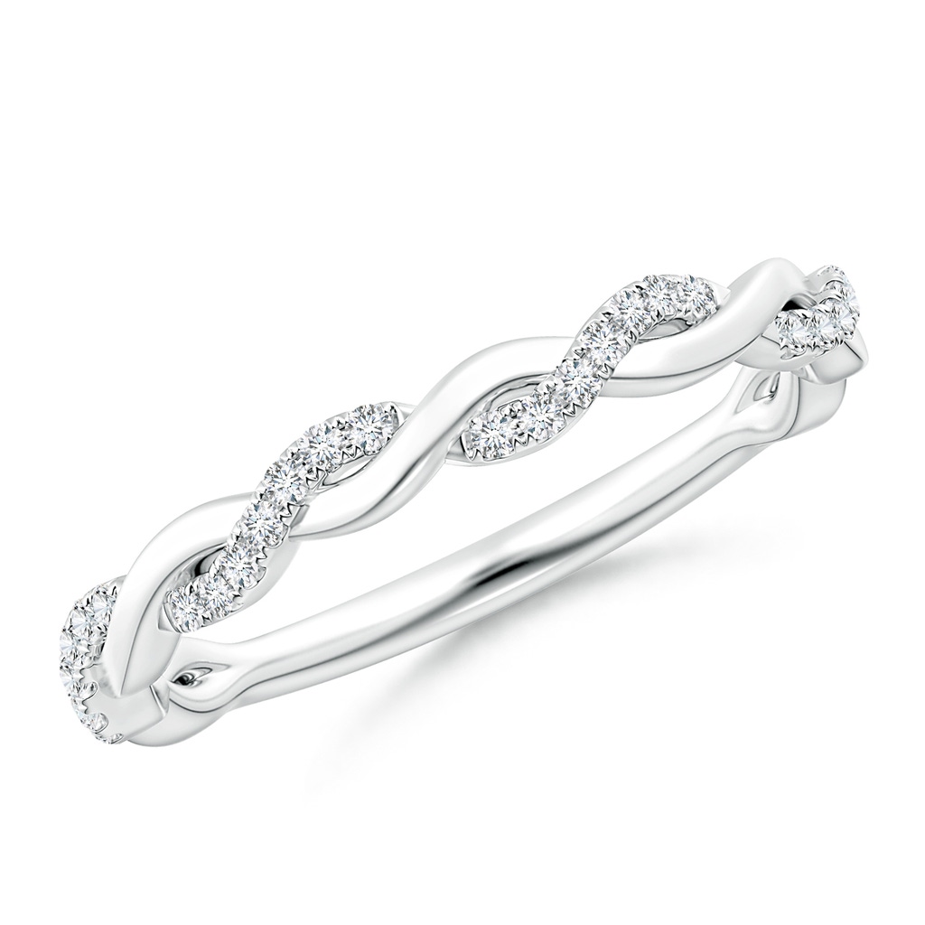 1mm GVS2 Pavé-Set Diamond Twist Band For Her in White Gold