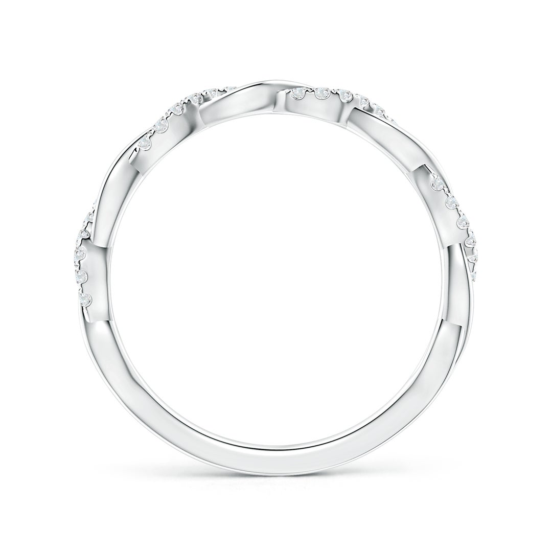 1mm GVS2 Pavé-Set Diamond Twist Band For Her in White Gold - side 2