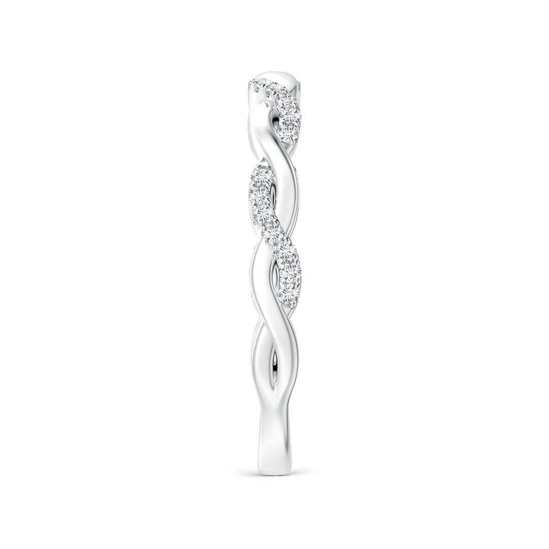 1mm GVS2 Pavé-Set Diamond Twist Band For Her in White Gold - side 5