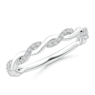 1mm HSI2 Pavé-Set Diamond Twist Band For Her in White Gold