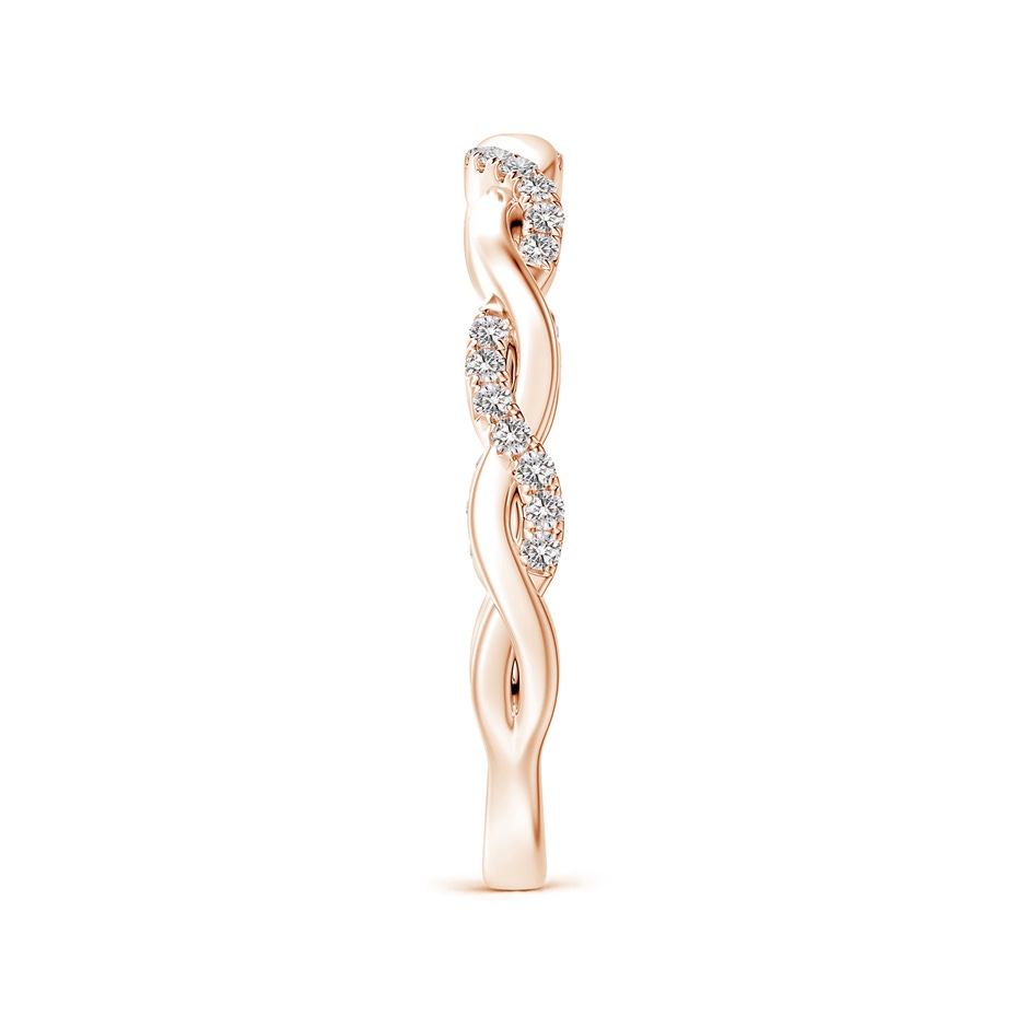 1mm IJI1I2 Pavé-Set Diamond Twist Band For Her in 10K Rose Gold side-2