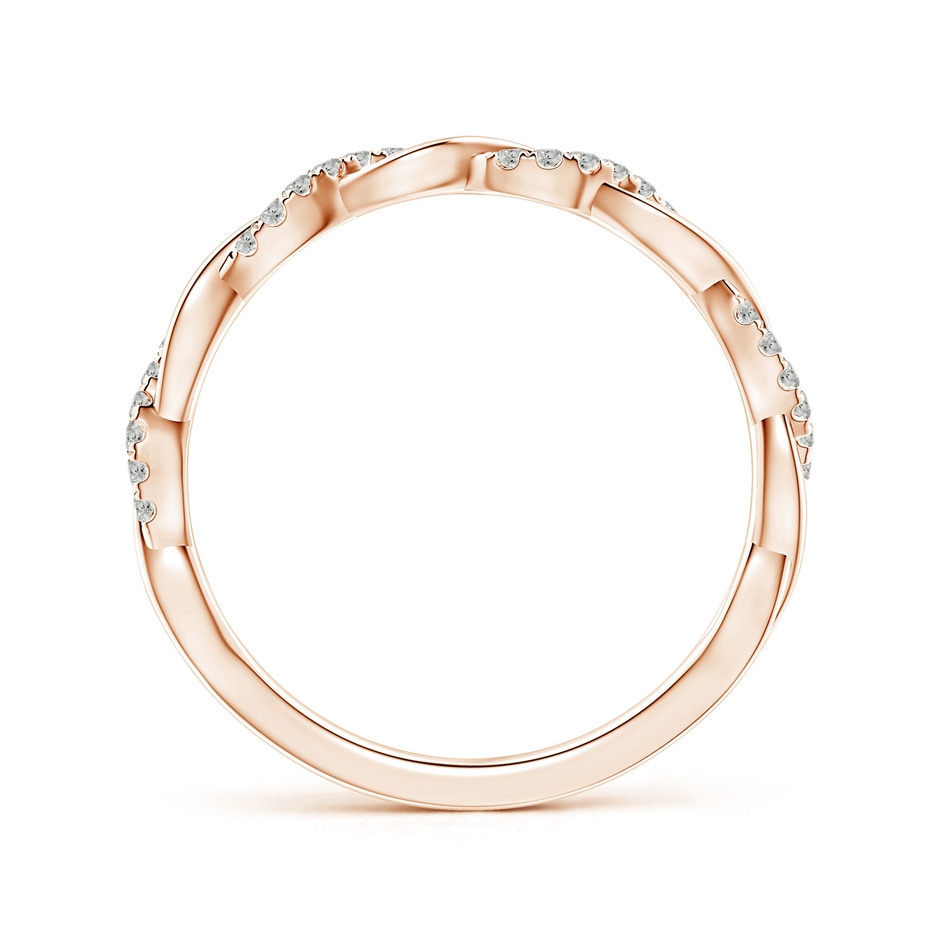 1mm KI3 Pavé-Set Diamond Twist Band For Her in Rose Gold side-1