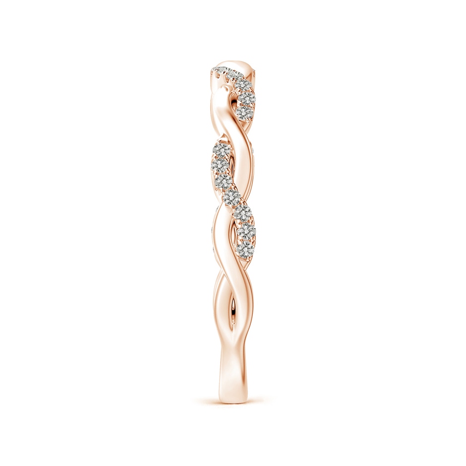 1mm KI3 Pavé-Set Diamond Twist Band For Her in Rose Gold side-2
