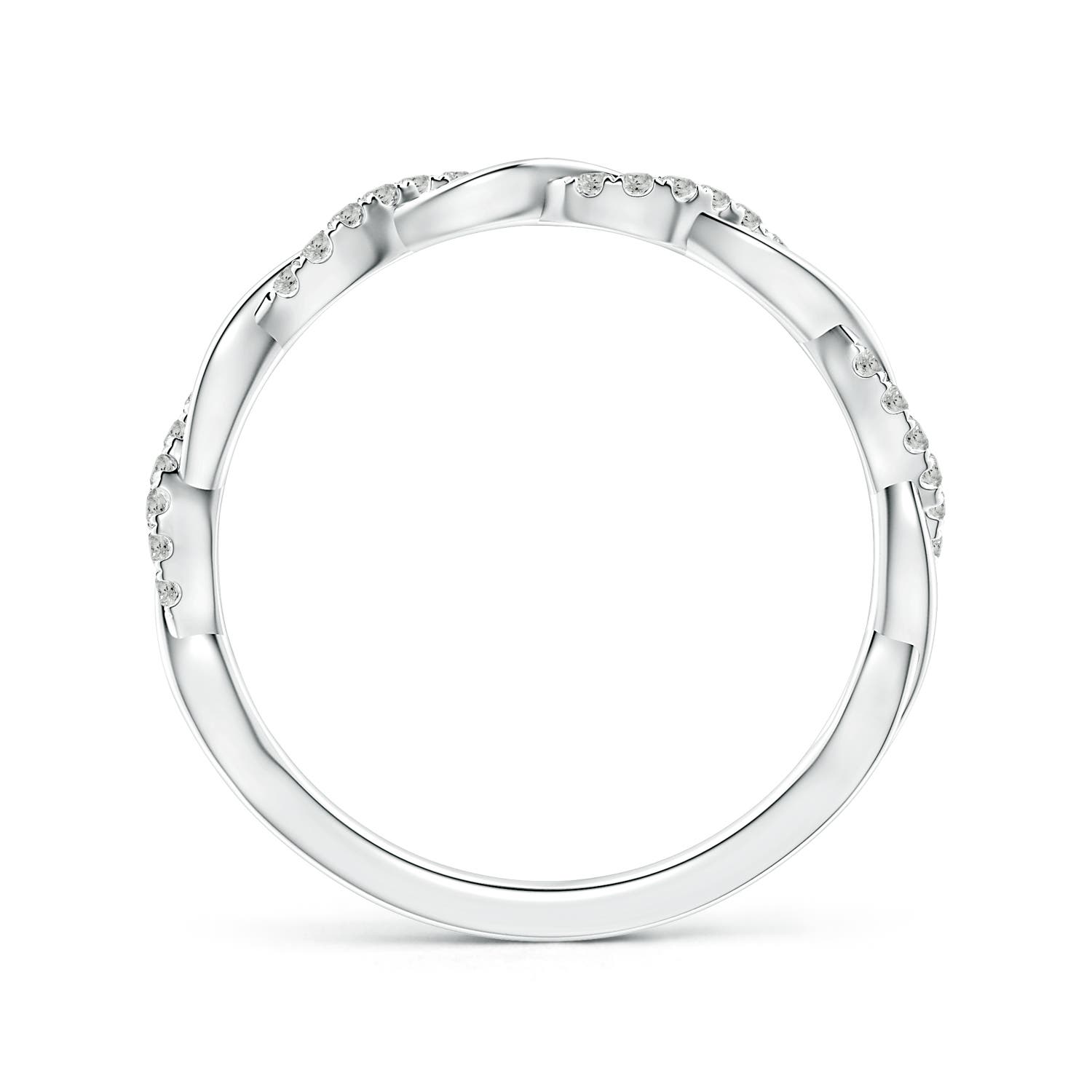 1mm KI3 Pavé-Set Diamond Twist Band For Her in White Gold - side 2