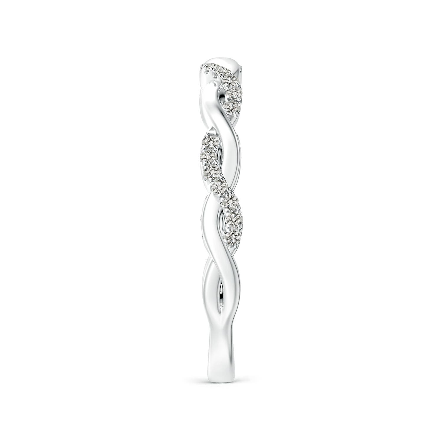 1mm KI3 Pavé-Set Diamond Twist Band For Her in White Gold - side 5