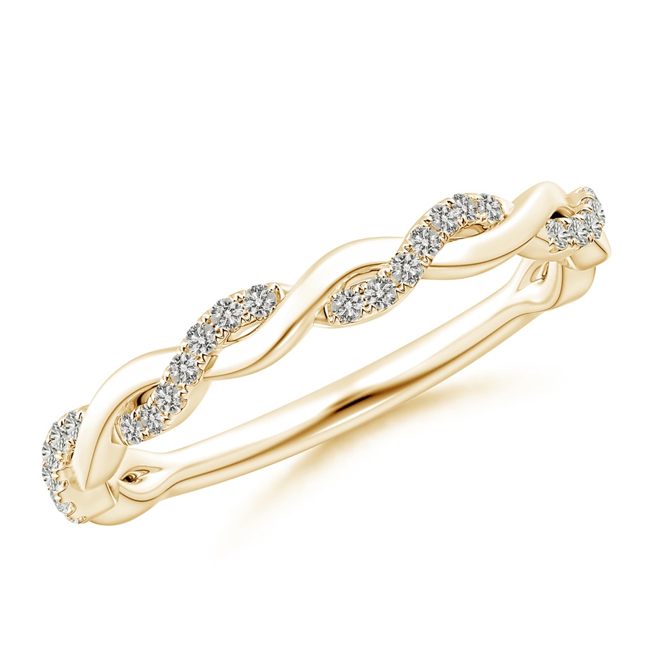 1mm KI3 Pavé-Set Diamond Twist Band For Her in Yellow Gold 