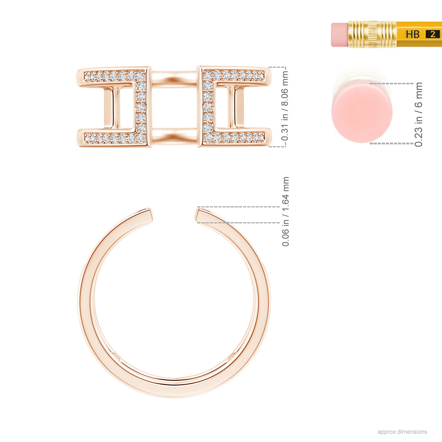 G, VS2 / 0.17 CT / 14 KT Rose Gold