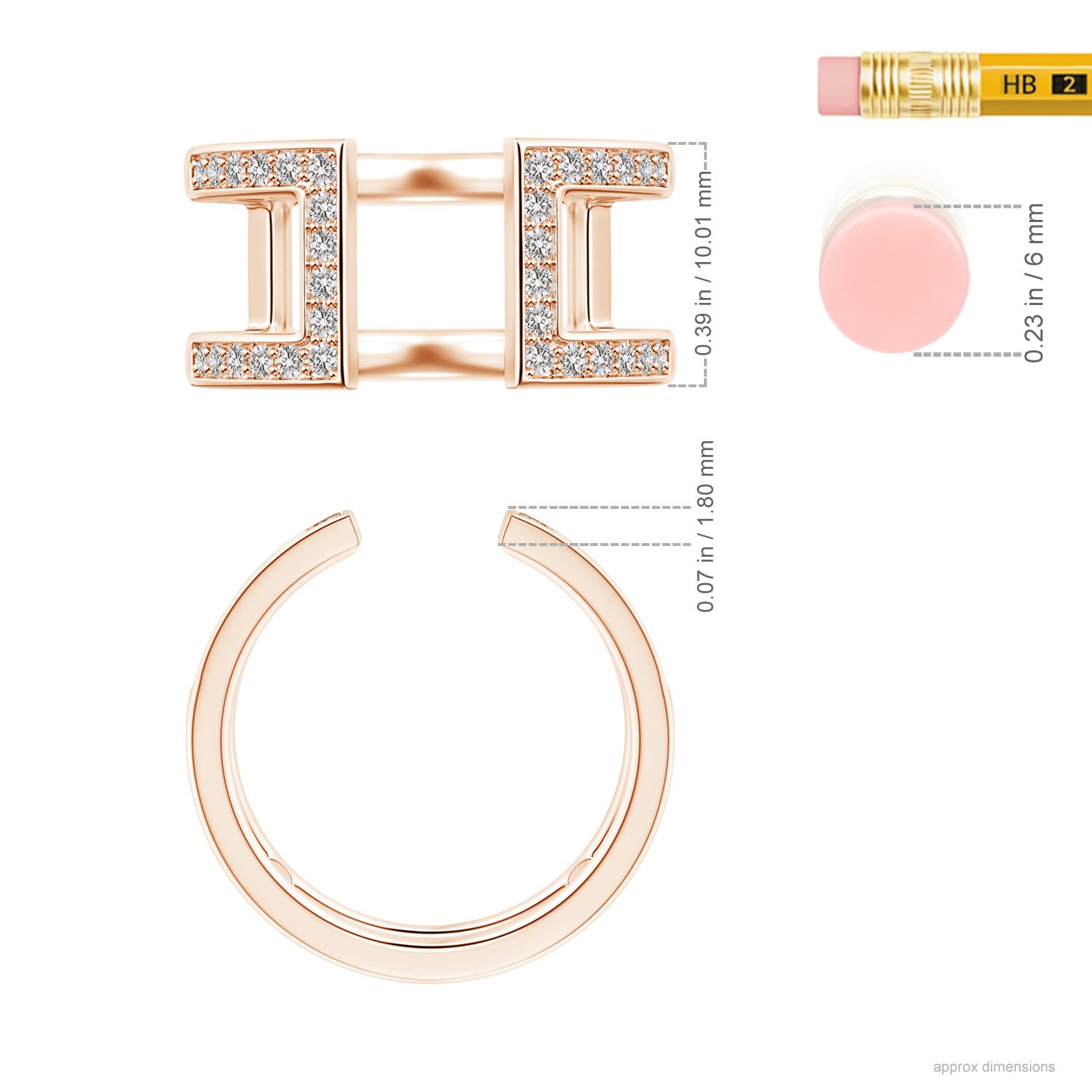 I-J, I1-I2 / 0.35 CT / 14 KT Rose Gold