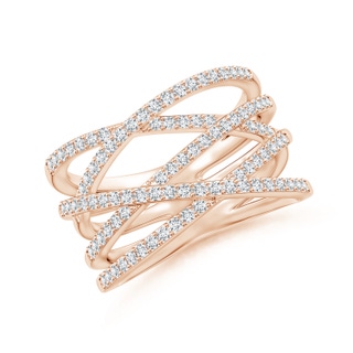 1.1mm GVS2 Entwined Diamond Wrap Ring in Rose Gold