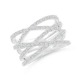 1.1mm GVS2 Entwined Diamond Wrap Ring in White Gold