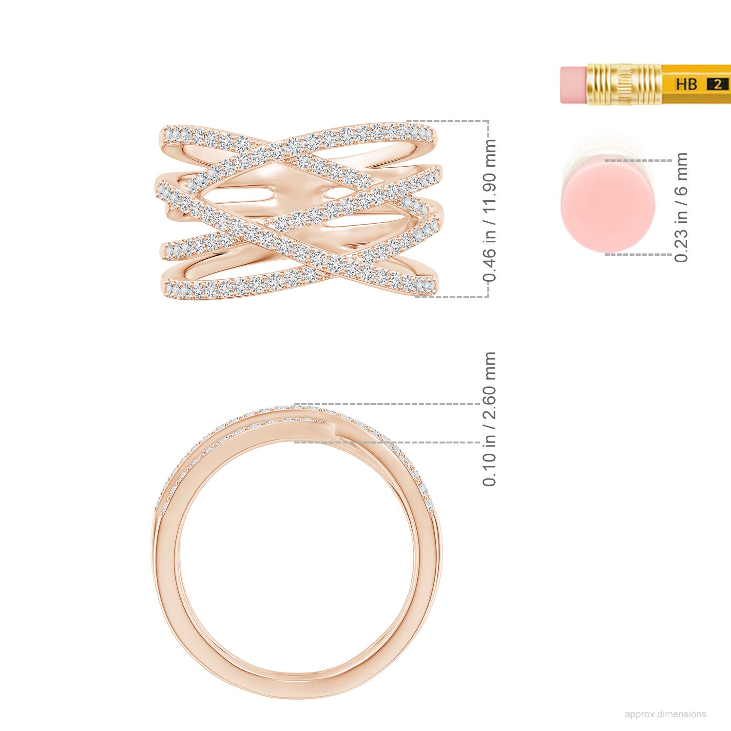 H, SI2 / 0.55 CT / 14 KT Rose Gold