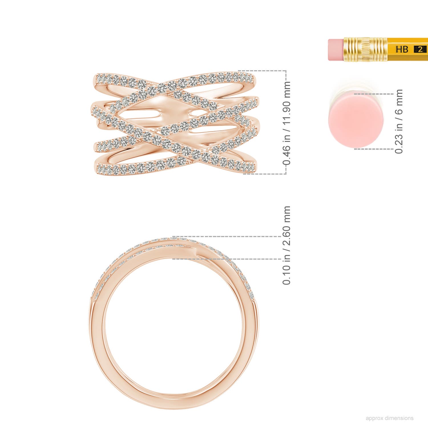 K, I3 / 0.55 CT / 14 KT Rose Gold