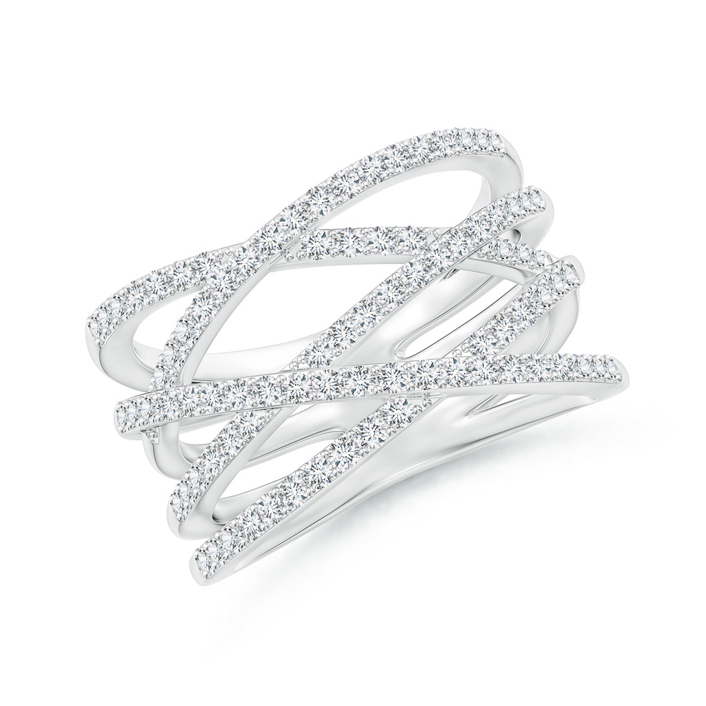 1.2mm GVS2 Entwined Diamond Wrap Ring in White Gold